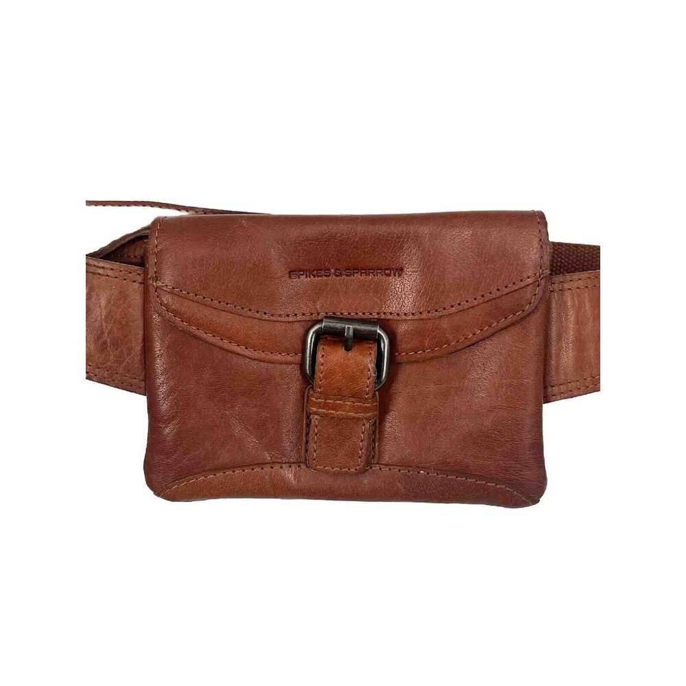Spikes & Sparrow Brown Leather Belt Bag | Genuine Leather | Adjustable Waist Bag